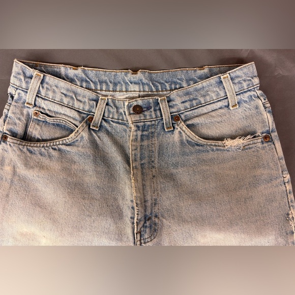 Levi’s Vintage 1980’s Orange Tag Denim Distressed Cutoffs short Short Size - Picture 2 of 12